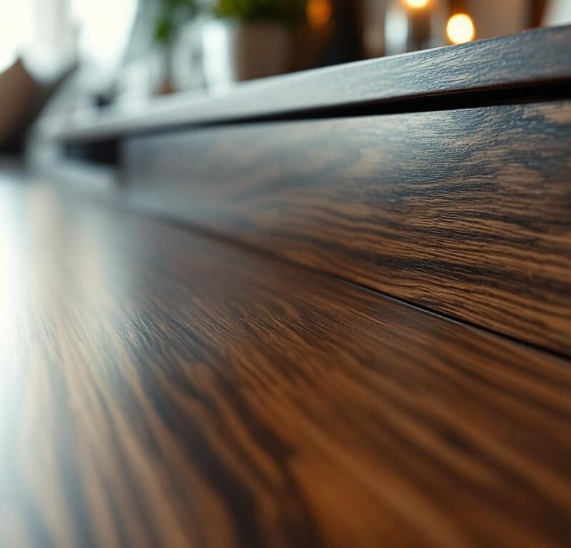 Nachaufnahme folierte Oberfläche in Holzoptik