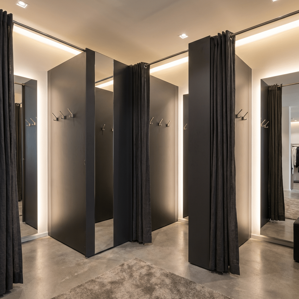 Umkleide in dunkelgrau