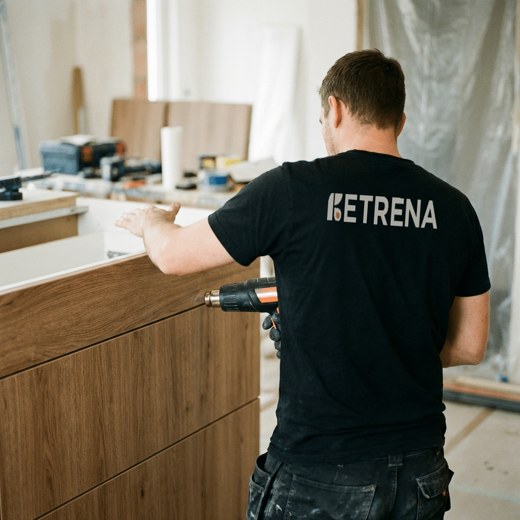 Handwerker von Retrena am Arbeiten