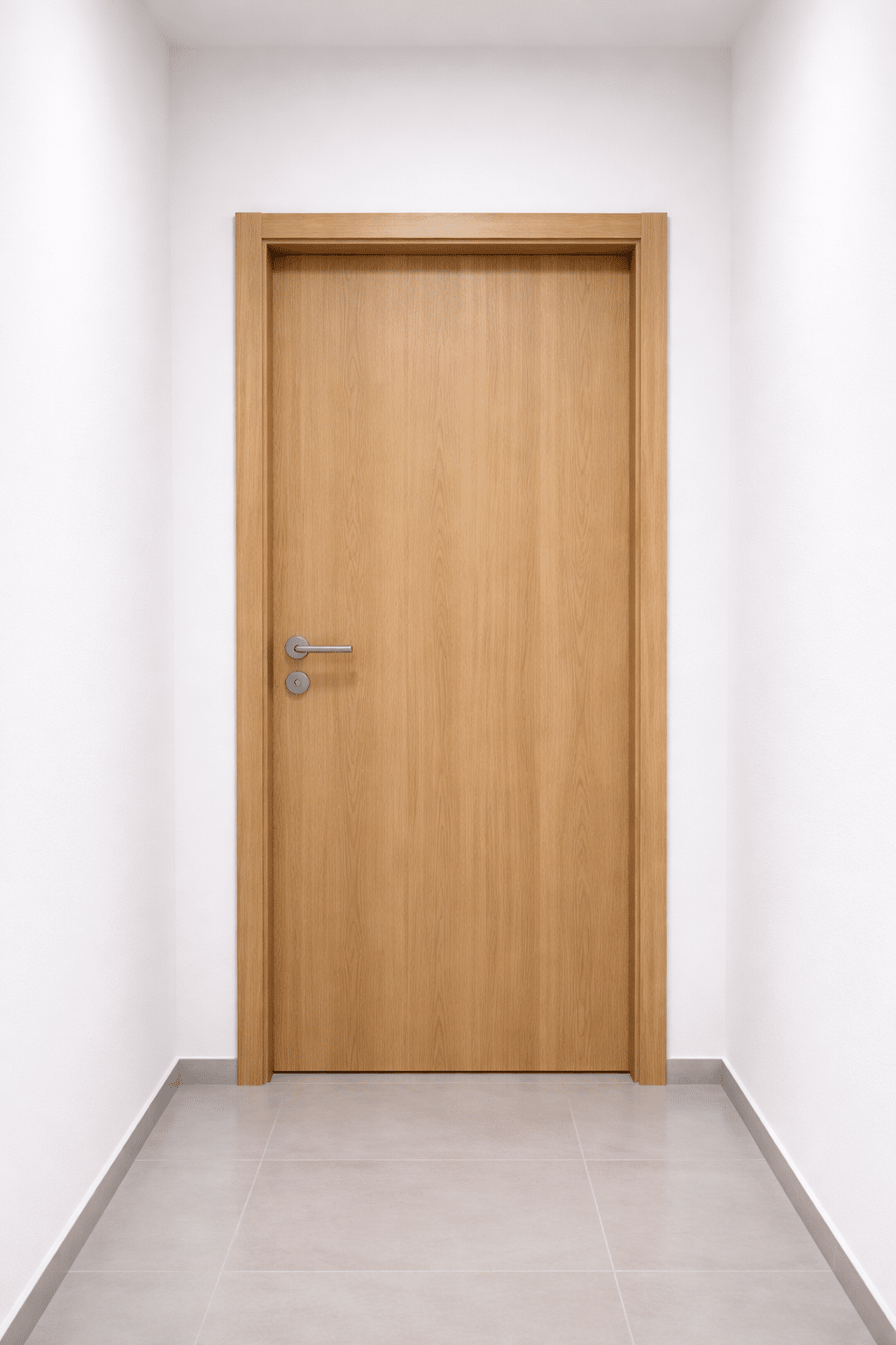 Frisch folierte Tür in schöner hellen Holzoptik