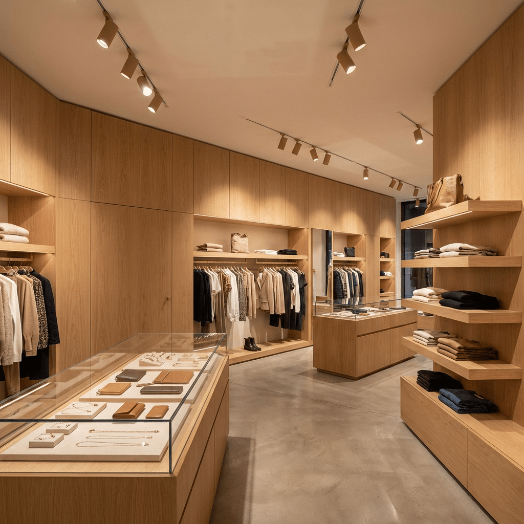 Ladeneinrichtung foliert in Holzoptik